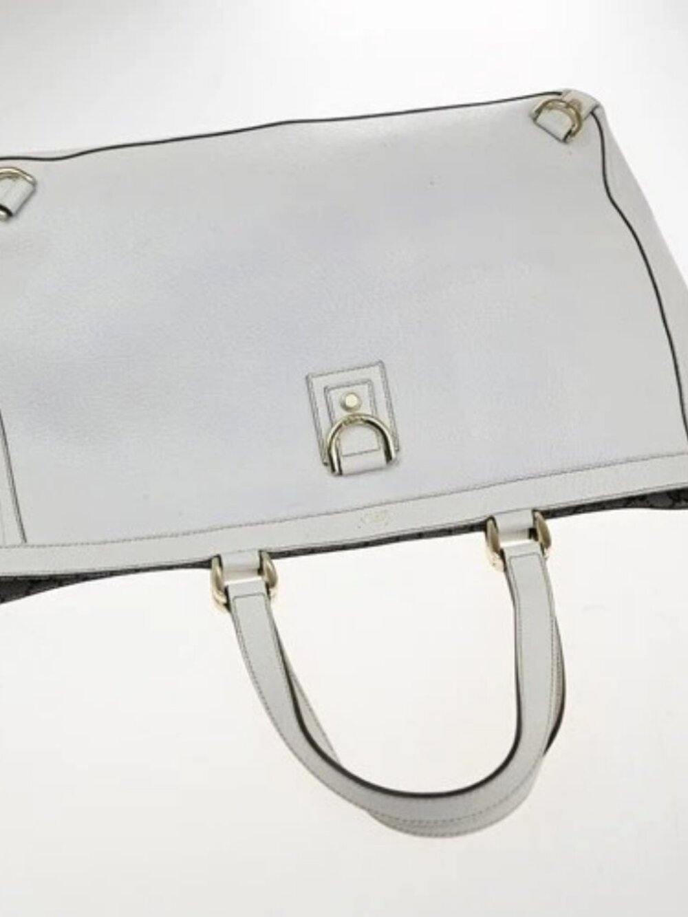 GUCCI Logo GG Pattern Abbey Shoulder Tote Bag Canvas Leather White GHW 34TA557 - Picture 5 of 16